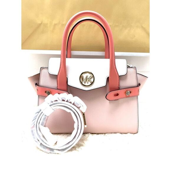 🔥🌷NWT! | Michael Kors CARMEN Flap Satchel Handbag Med Blush Msrp:$558.00 - Picture 1 of 6